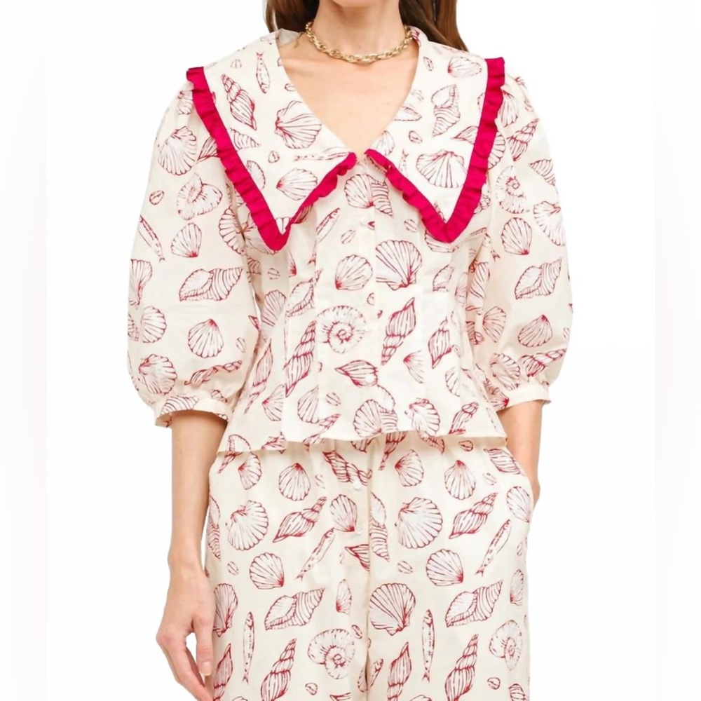 NWT SOFIE THE LABEL Shell Printed Blouse